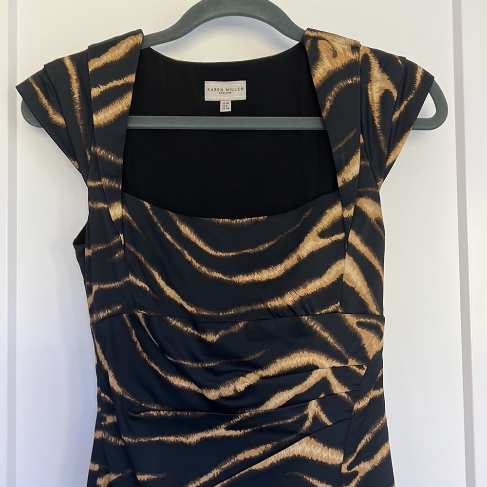 Karen Millen Sexy Animal Print Sheath Dress US 6 🔥